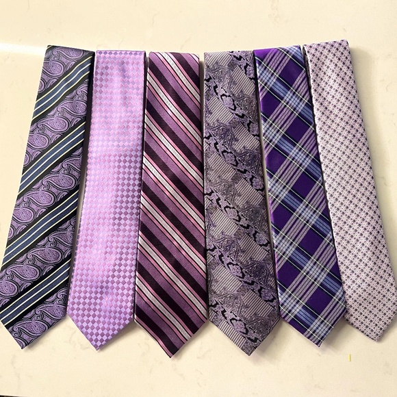 Vintage Silk Neck Ties Lot of 6 - Picture 1 of 16